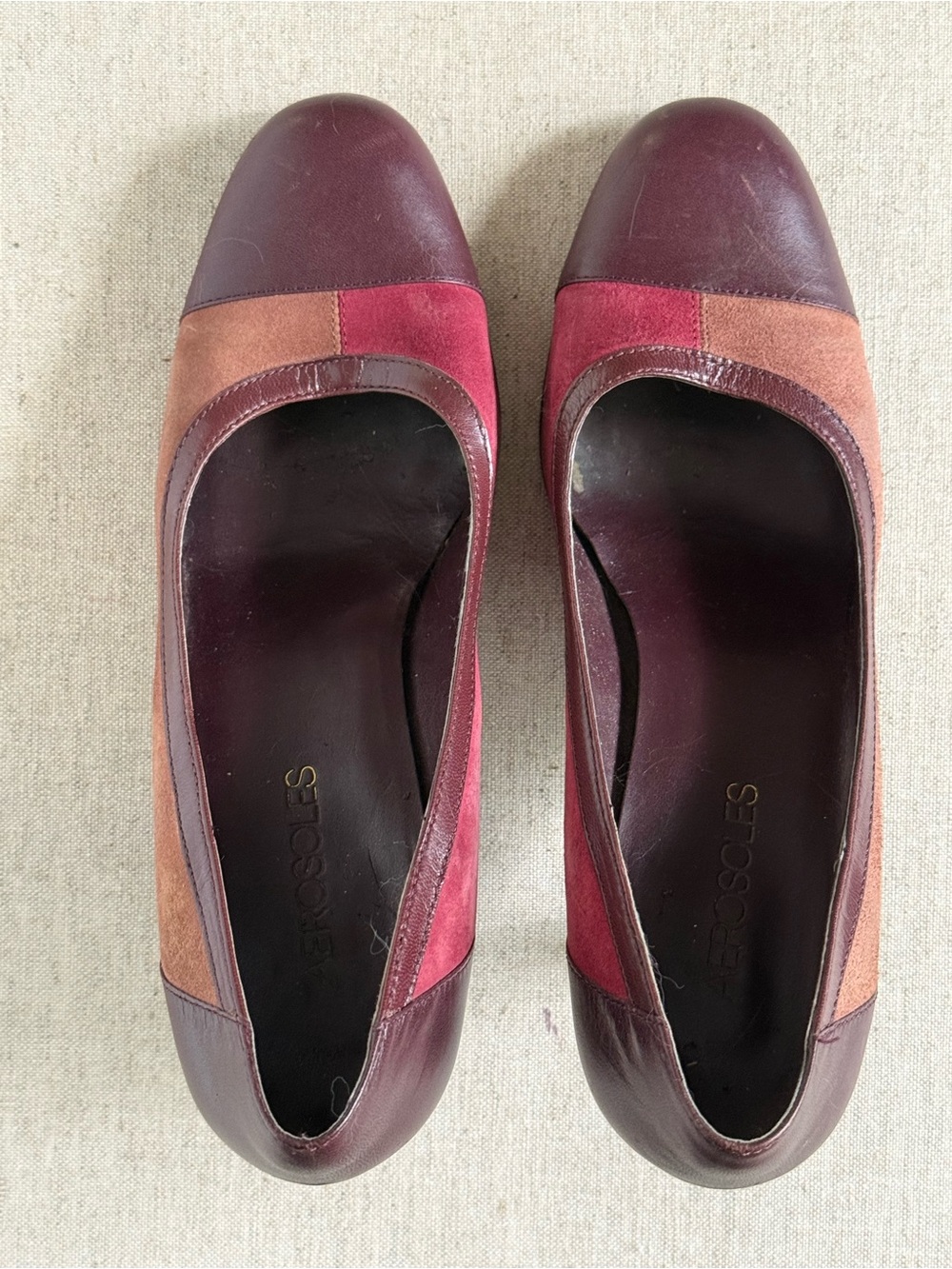 Vintage Aerosoles Colorblock Suede & Leather Heels – Size 8M